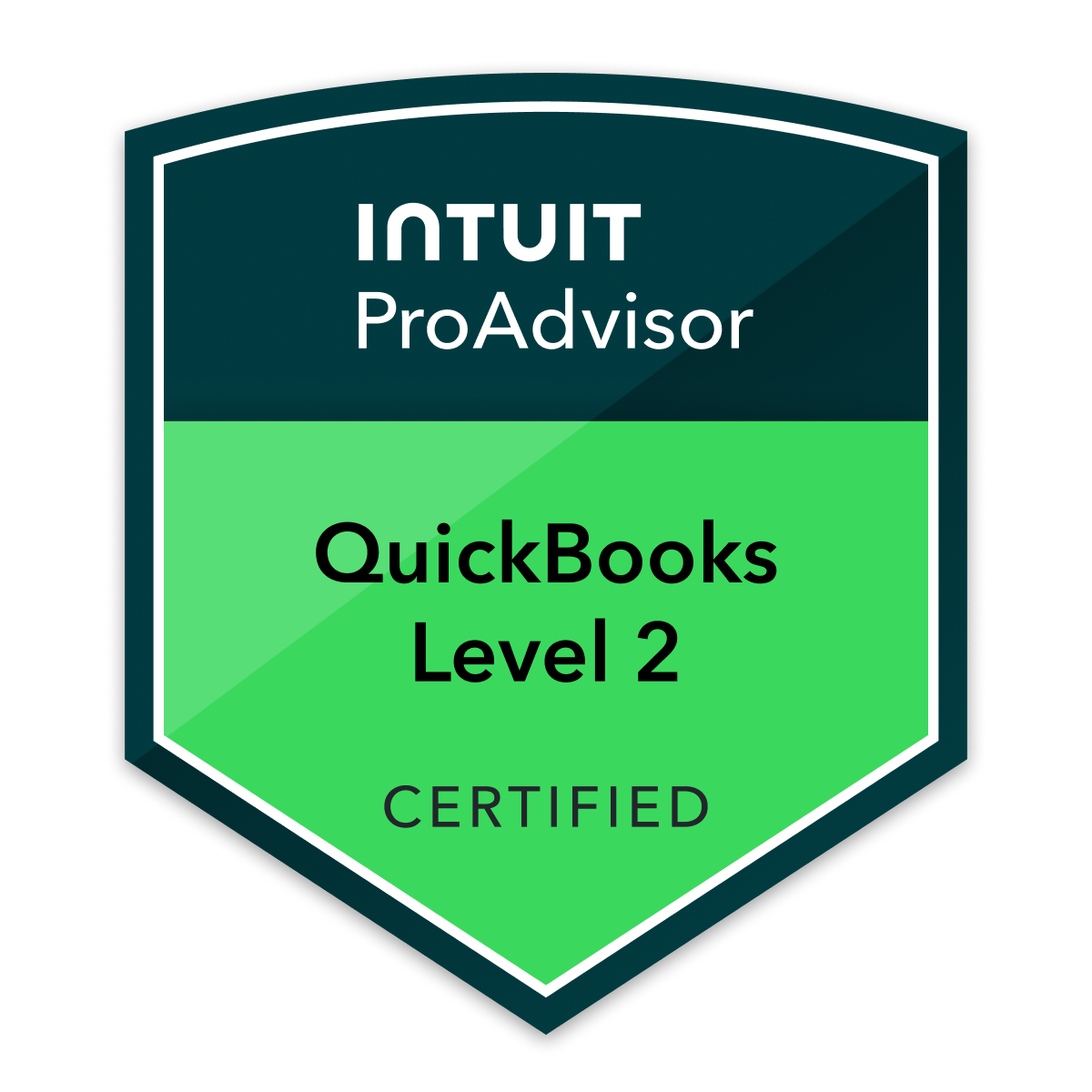 Intuit QuickBooks ProAdvisor Level 2 Certified badge